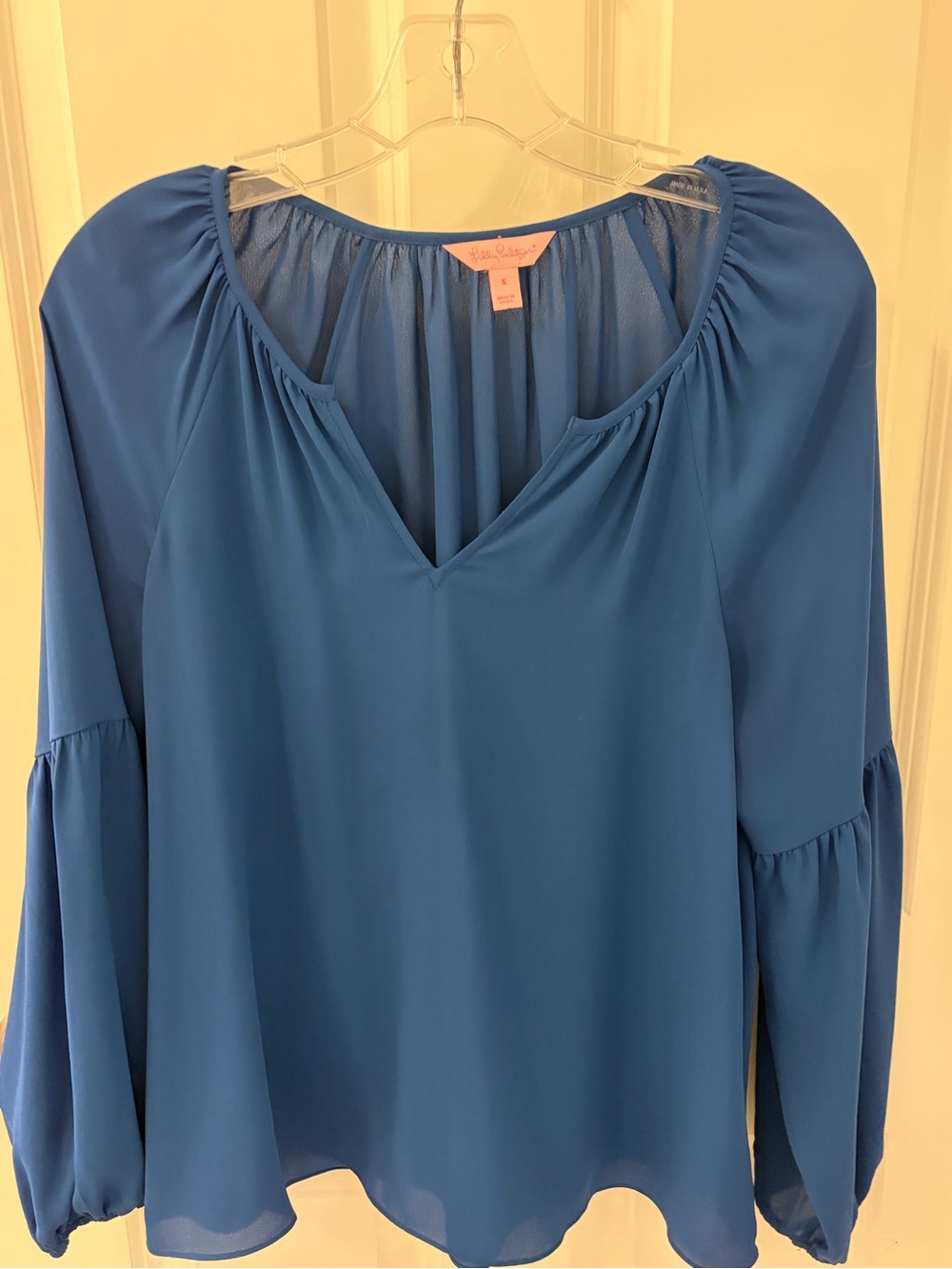 Lilly Pulitzer Royal Blue V-Neck Long Sleeve Blouse